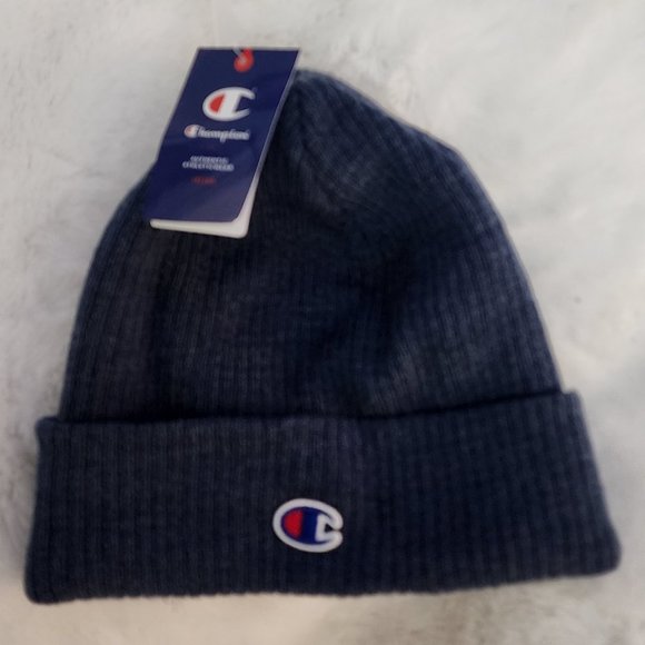 Champion Mens Logo Beanie Blue Heather OS - Picture 1 of 1